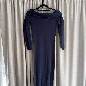 Revolve Bardot Navy Long Sleeve Dress